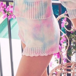 LoveShackFancy Karissa shorts cotton candy hand dye NWT